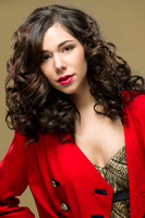 Flowing Brunette Hair Red Jacket