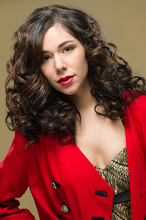 Flowing Brunette Hair Red Jacket
