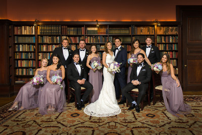 Library Wedding photo of Bridal Party