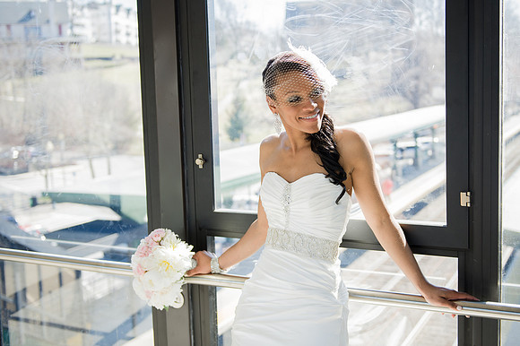 Bride at Train Station Hudson Valley New York