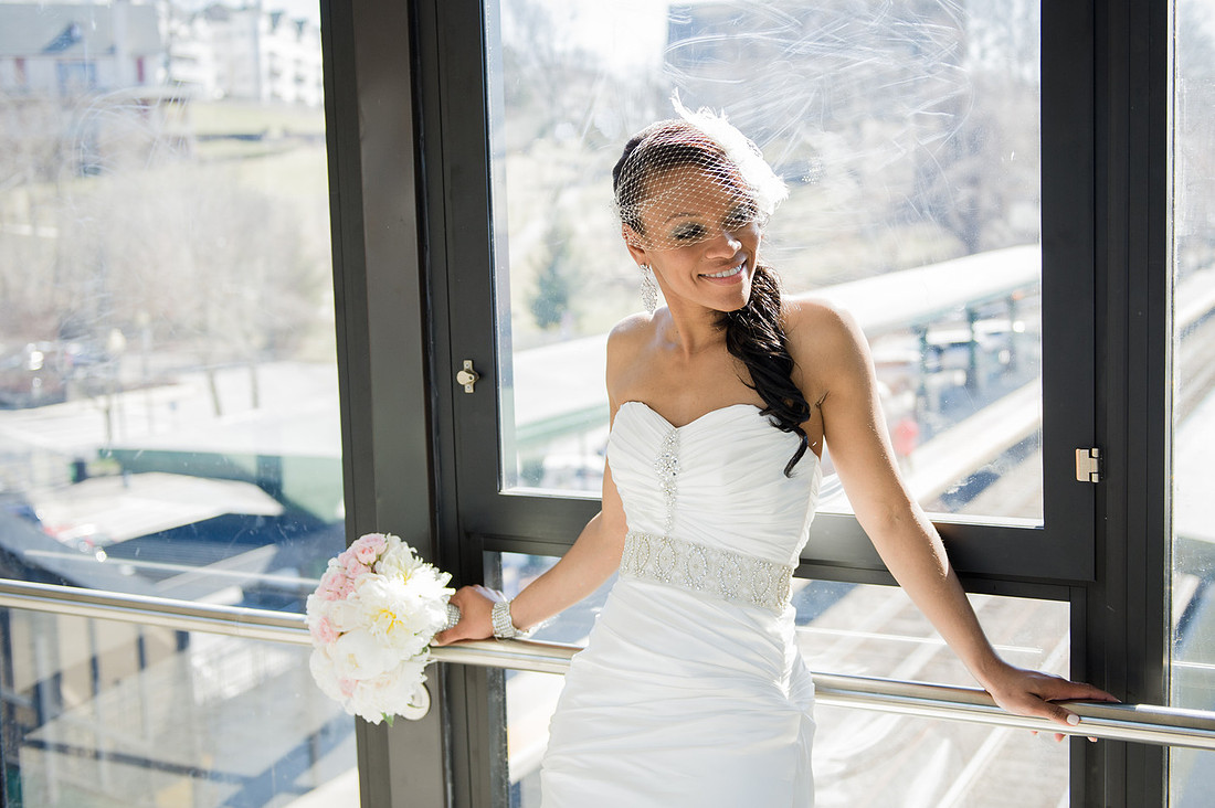 Bride Wedding Photo New York Train Station
