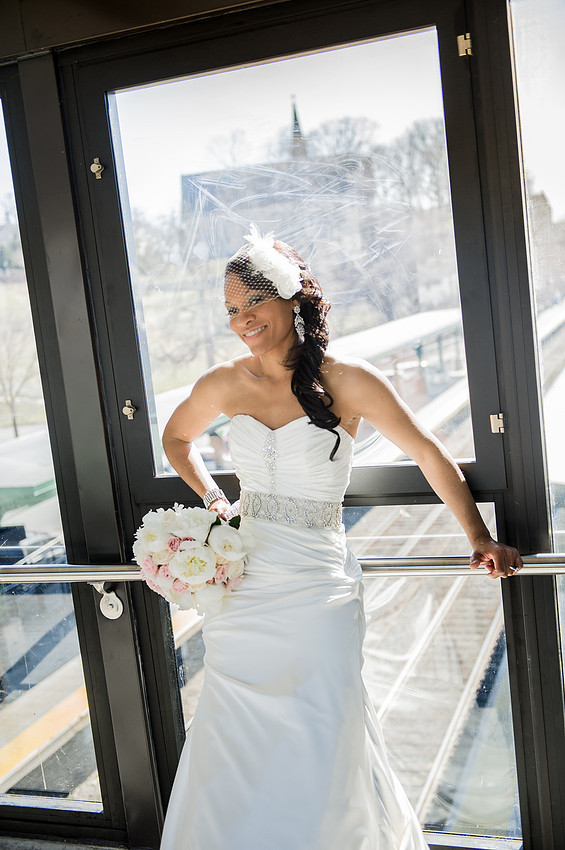 Bride Portrait Hudson Valley New York Train Station