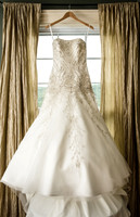 Bridal Gown Hanging in Window at Mountain View Manor