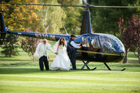 Bride arrives in helicopter