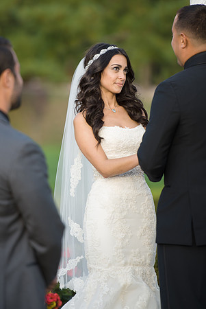 Bride looks at Groom
