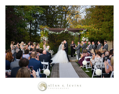 Wedding Kiss during Ceremony at Villa Borghese Wedding