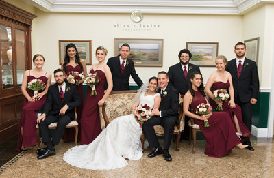 Links at Unionvale lobby wedding portrait