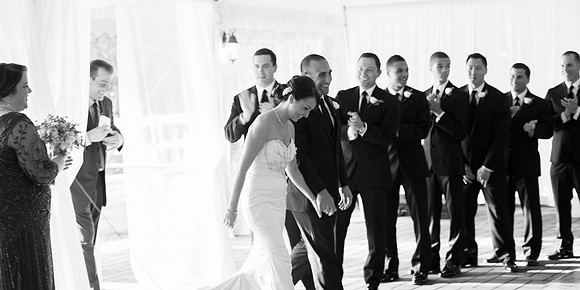 Bride and Groom Recessing Down Aisle