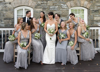 Bride with Bridesmaids laughing