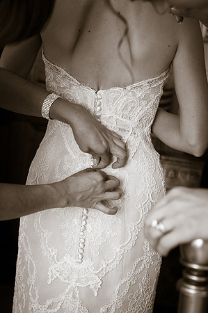 Bride Getting in Gown - Poughkeepsie, NY