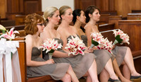 Bridesmaids French Grey Pink Lilies