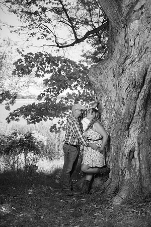 B&W Engagement Photo Lake Welch NY