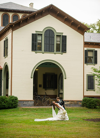 Bride and Groom at Samuel Morse Estate Poughkeepsie NY
