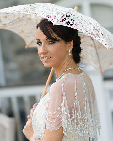 Bride holding Parasol