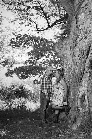 B&W Engagement Photo Lake Welch NY