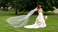 Bride with Veil Flowing