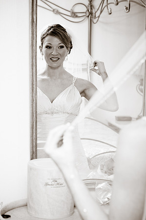 Bride Looking in Mirror
