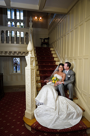 Bride & Groom on Staircase